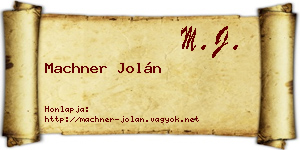 Machner Jolán névjegykártya