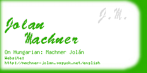jolan machner business card